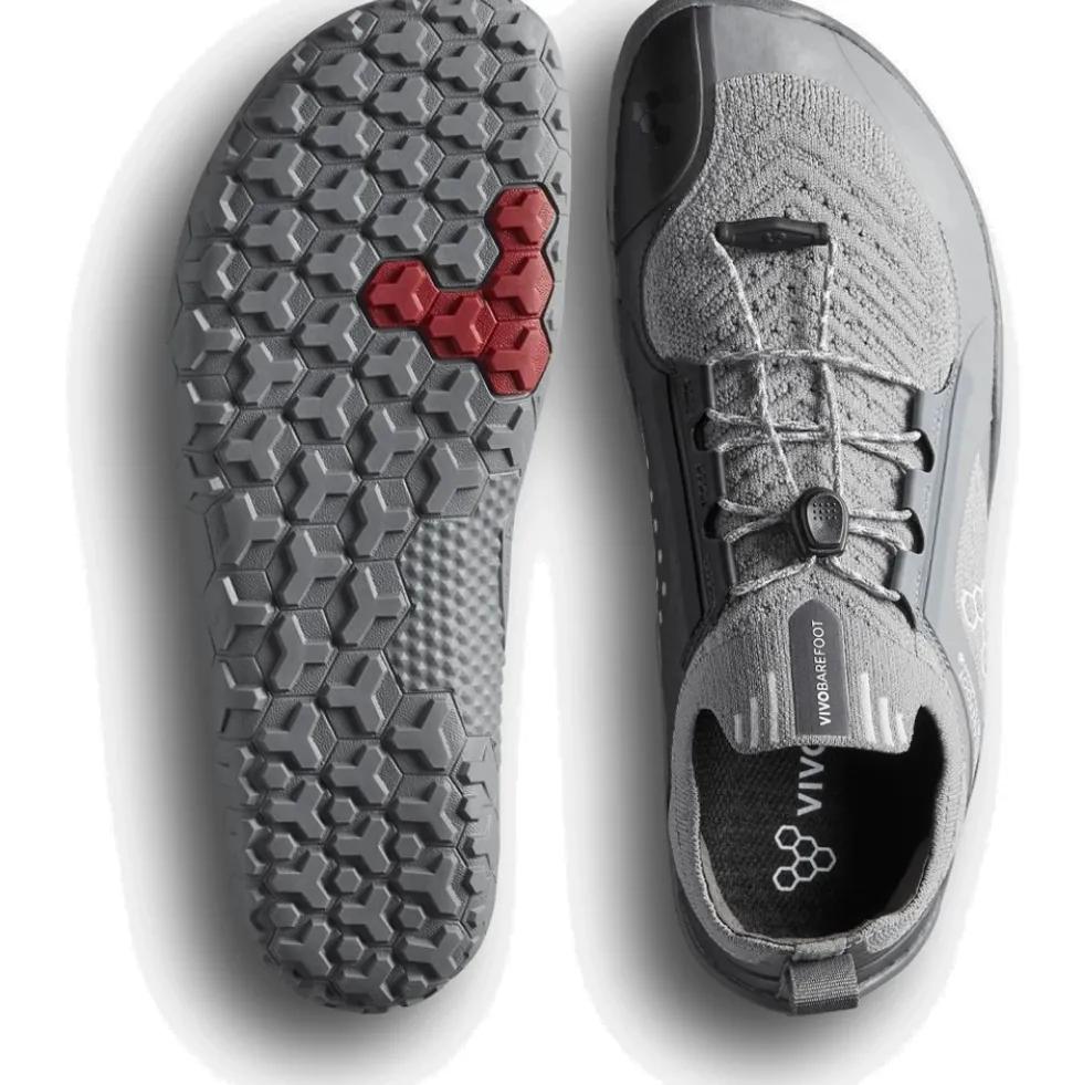 Vivobarefoot Primus Trail Knit Firm Ground Barefoot Schoenen Heren - Ultimate Gray
