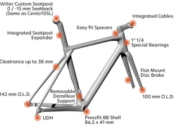 Endurance Racefietsen < Wilier GRANTURIO L - uper Record WRL - Racefiet in carbon - 2026 - black ilver gloy