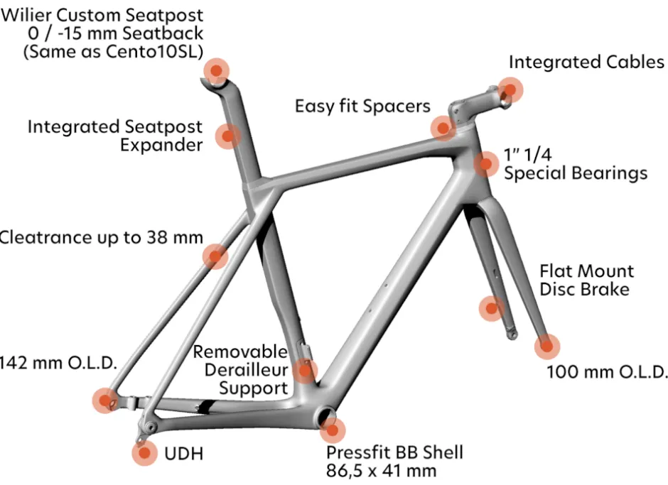 Endurance Racefietsen < Wilier GRANTURIO L - uper Record WRL - Racefiet in carbon - 2026 - black ilver gloy
