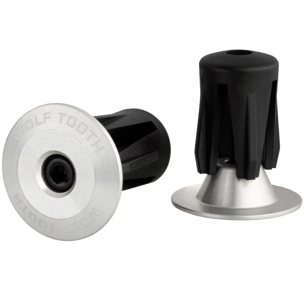 Wolf Tooth Aluminium Stuurdoppen - ruw zilver