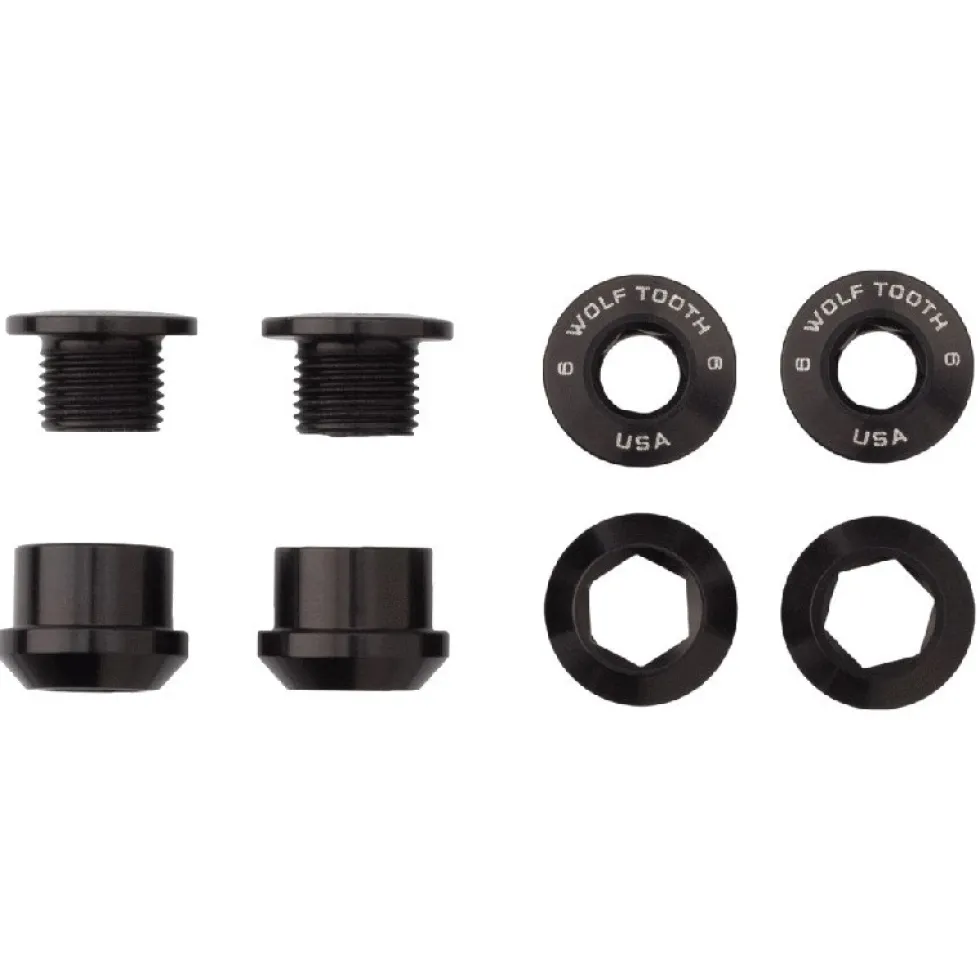 Wolf Tooth Aluminum Chainring Bolts - 6mm - 1-speed (4 pieces)