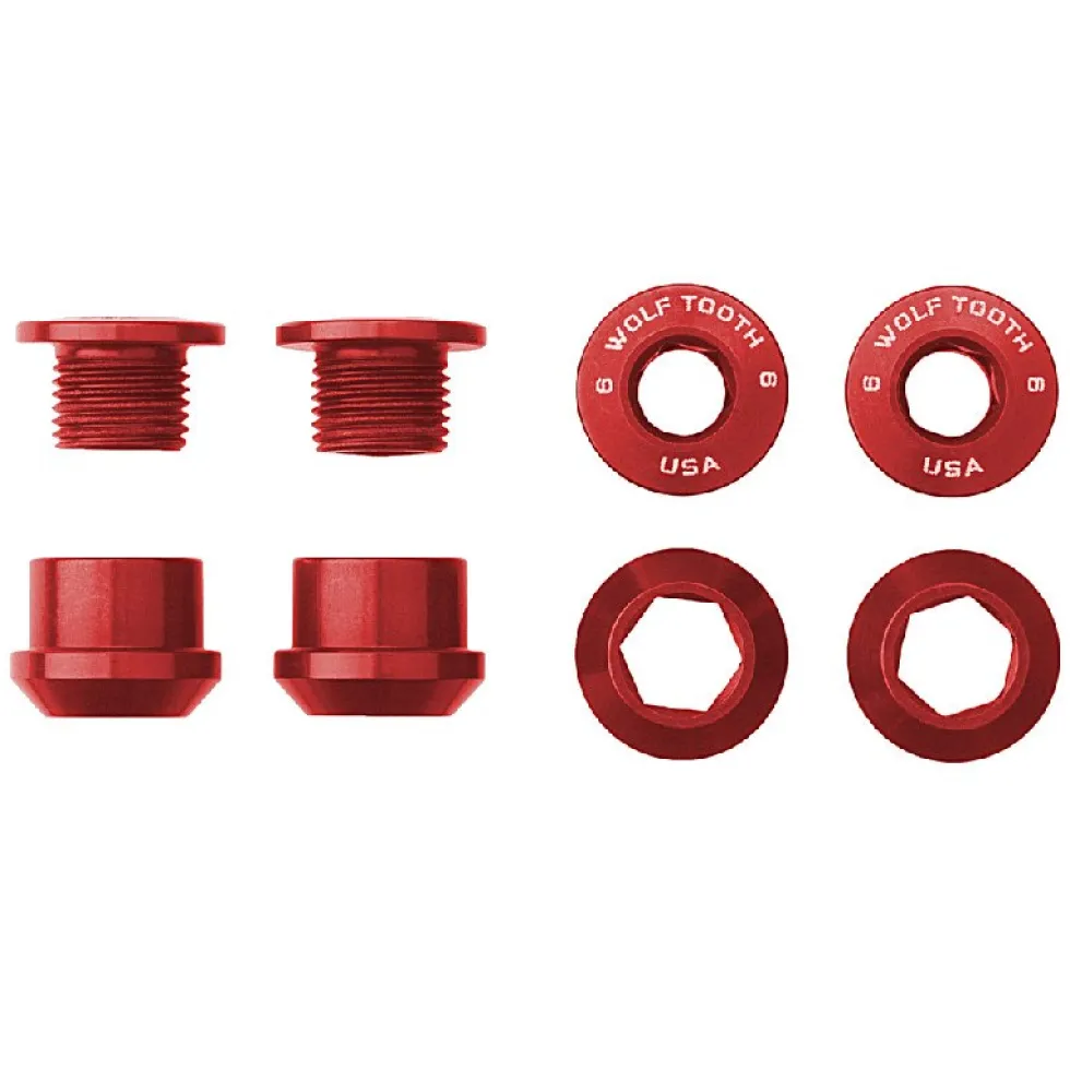 Wolf Tooth Aluminum Chainring Bolts - 6mm - 1-speed (4 pieces)