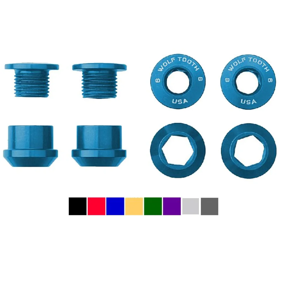 Wolf Tooth Aluminum Chainring Bolts - 6mm - 1-speed (4 pieces)