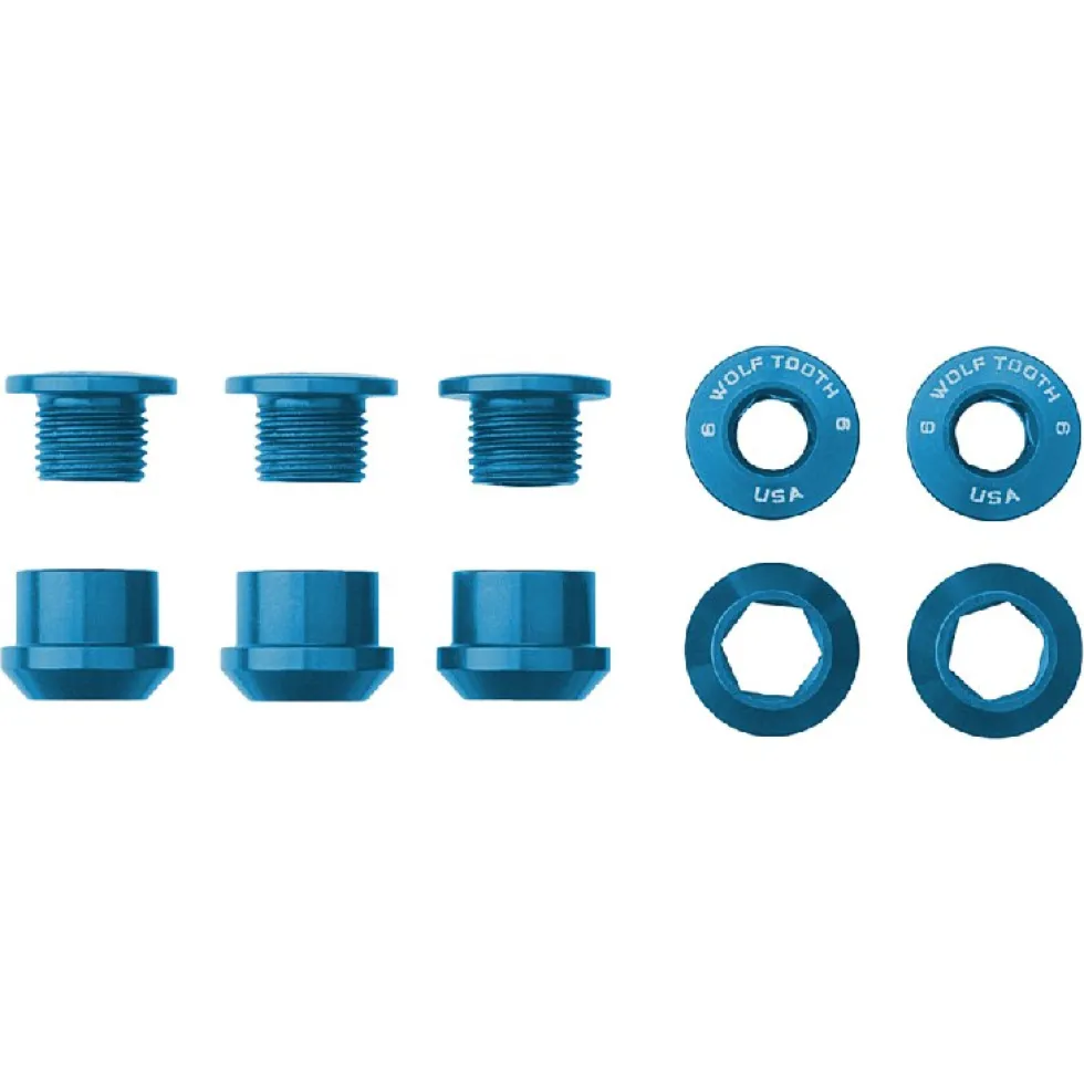 Wolf Tooth Aluminum Chainring Bolts - 6mm - 1-speed (5 pieces)