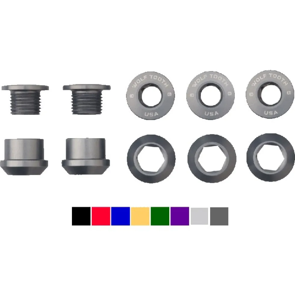 Wolf Tooth Aluminum Chainring Bolts - 6mm - 1-speed (5 pieces)