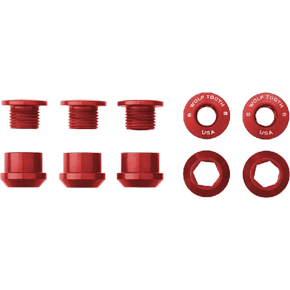 Wolf Tooth Aluminum Chainring Bolts - 6mm - 1-speed (5 pieces)