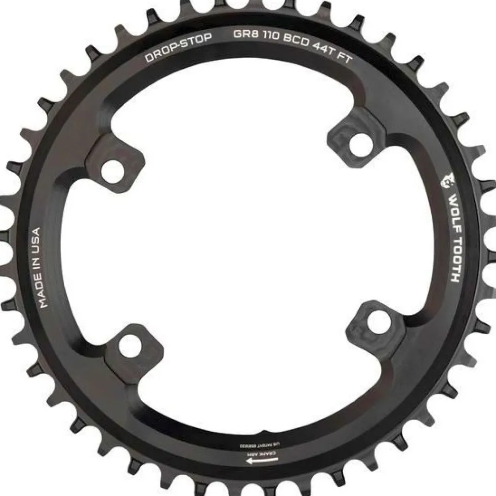 Wolf Tooth Chainring for Shimano GRX 110 BCD 4-Bolt - Drop Stop - black