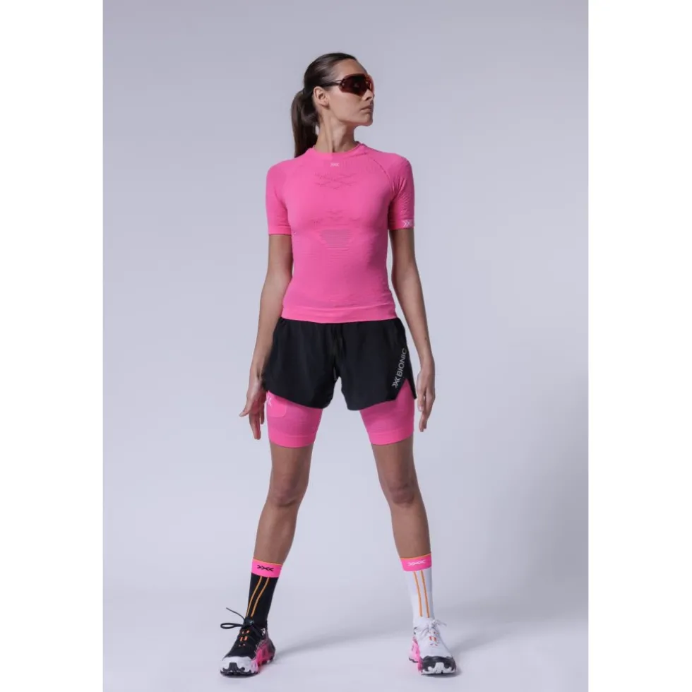 X-Bionic Effektor Hardloopshirt Dames - neo pink/x white