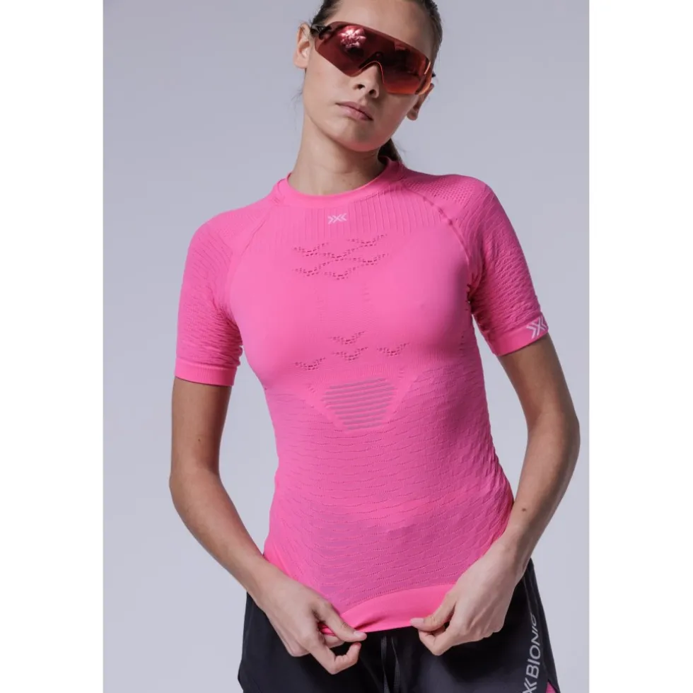 X-Bionic Effektor Hardloopshirt Dames - neo pink/x white