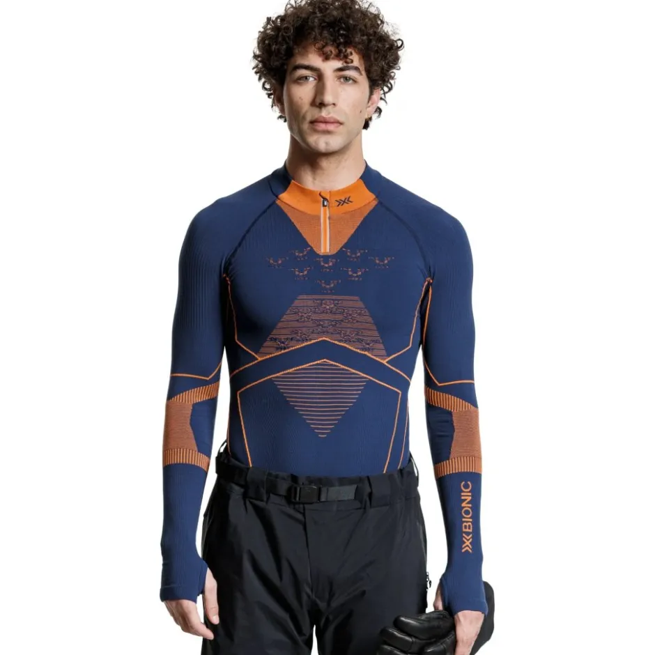 Ondergoed < X-Bionic Energy Accuuator ight 1/2-Zip Hed et ange ouwen Heren - arine/orange