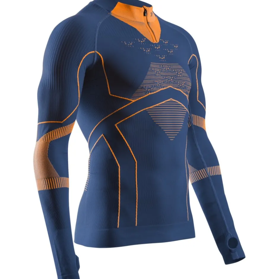 Ondergoed < X-Bionic Energy Accuuator ight 1/2-Zip Hed et ange ouwen Heren - arine/orange