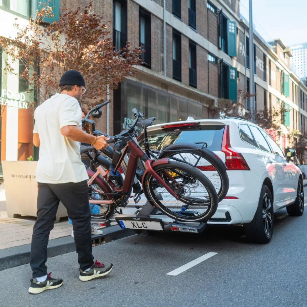 XLC Almada Work-E VC-C07 Fietsdrager Achterkant - voor 2 E-Bikes, opvouwbaar