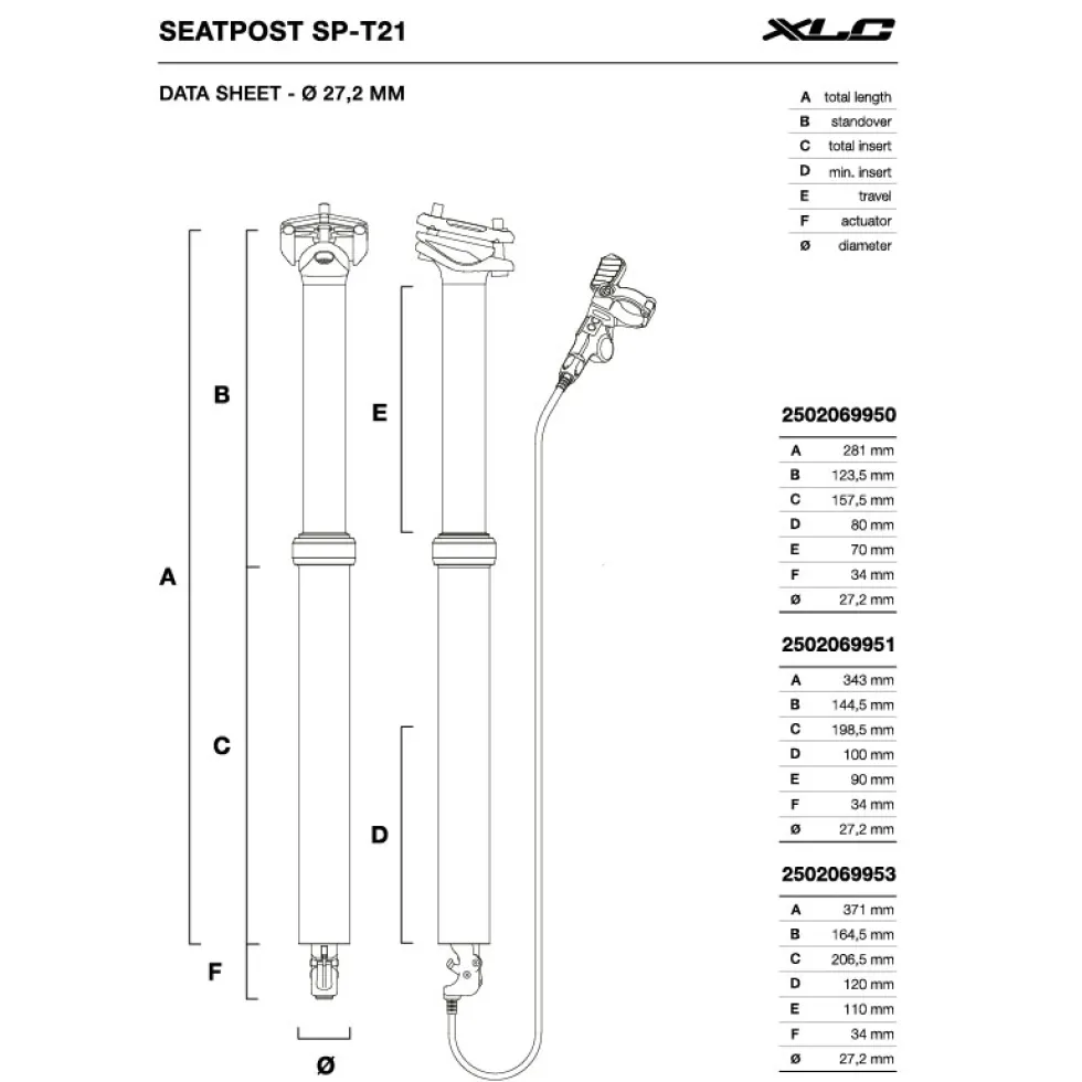 XLC SP-T21 ICR Vario-Zadelpen - 27.2mm