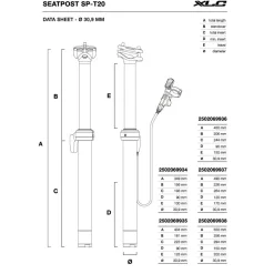 XLC SP-T20 Vario-Zadelpen - 30.9mm