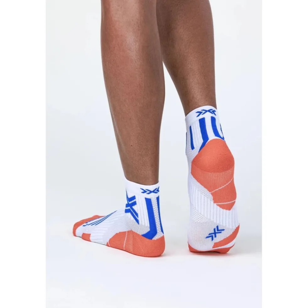 X-Socks Run Expert Ankle Sokken - white/orange/twyce blue