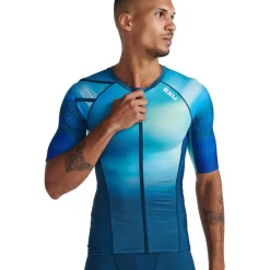 2XU Aero Tri Top Dames - spring green/majola blue