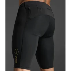 Broeken & Rokken < 2XU Elite MCS Run Compression Shorts Heren - black/gold reflective