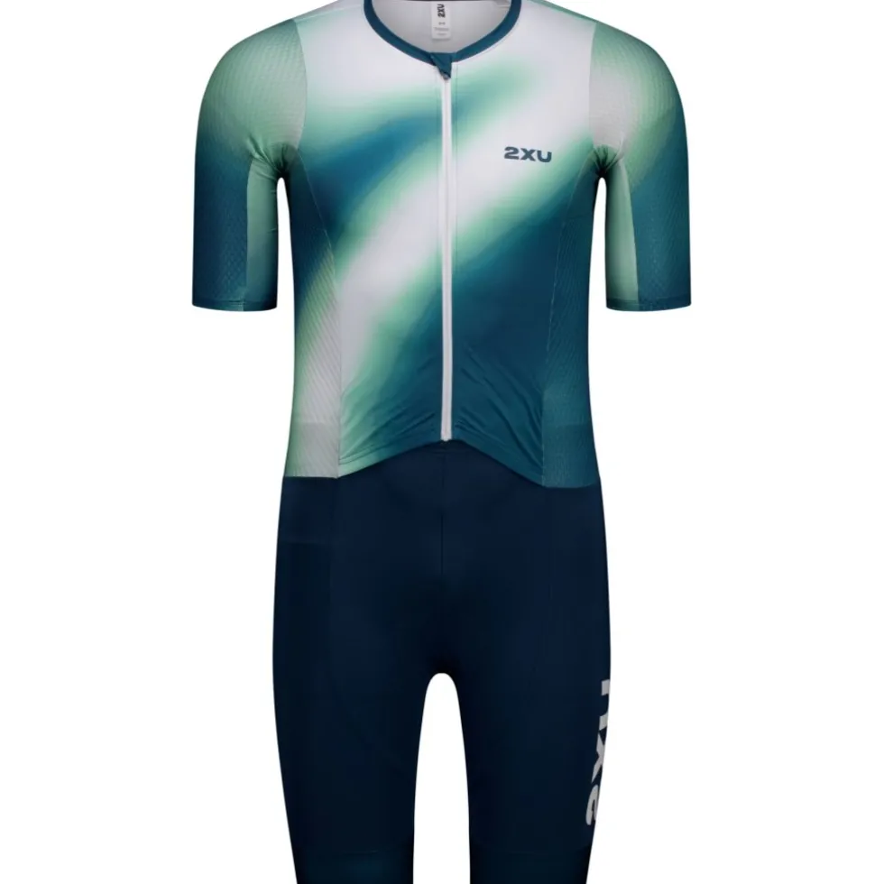 2XU Aero Hex Sleeved Trisuit Heren - jelly mint/majol