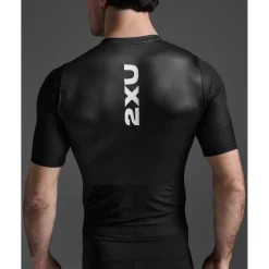 2XU Aero Hex Sleeved Trisuit Heren - zwart/wit