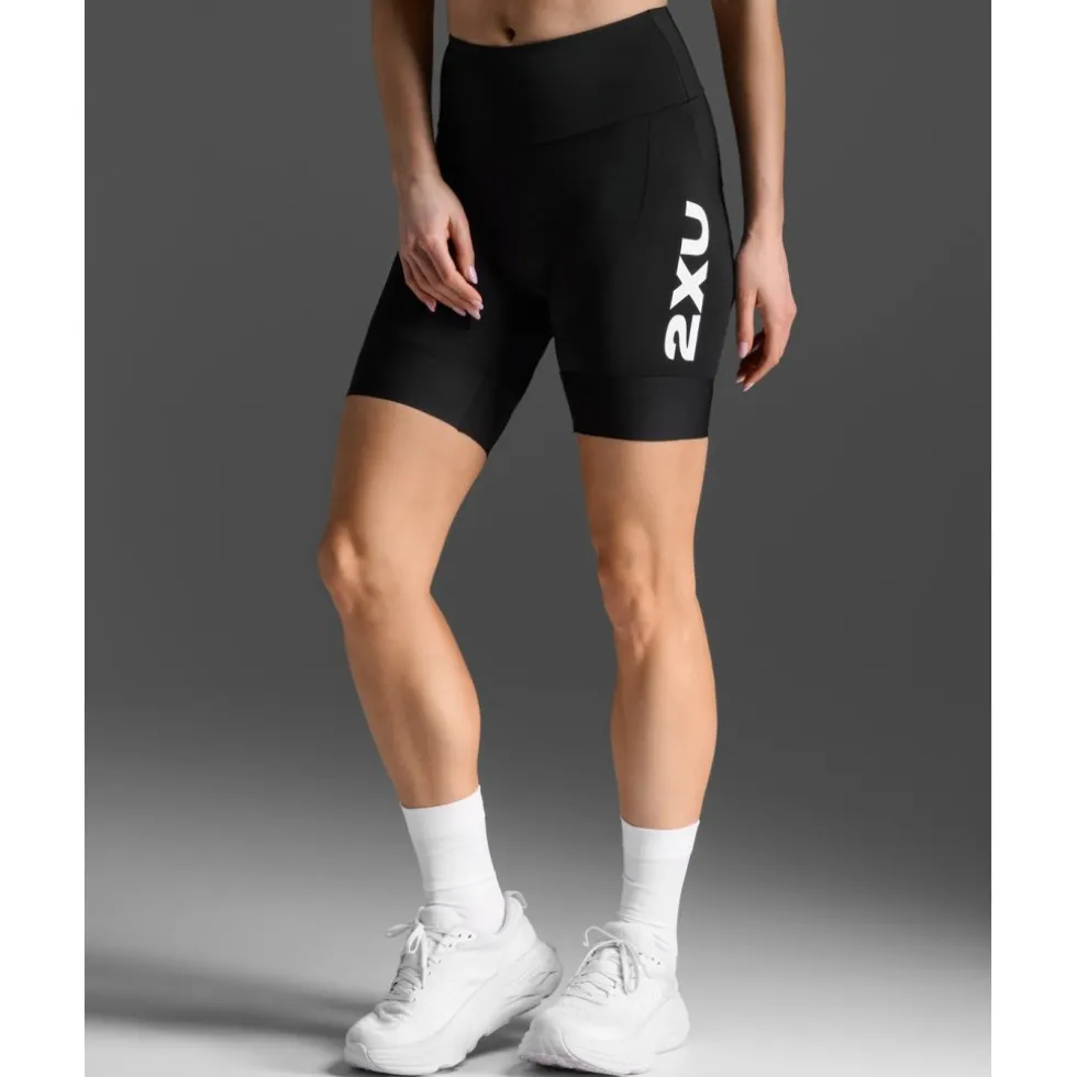 2XU Aero 7" Triathlon Shorts Dames - zwart/wit