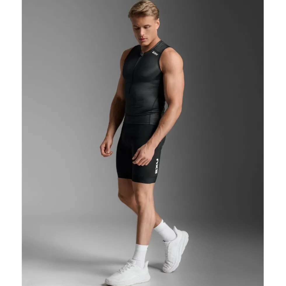 2XU Core Tri Tanktop Heren - zwart/wit