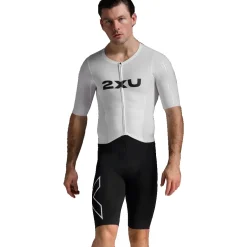 2XU Light Speed React Sleeved Trisuit Heren - zwart/wit
