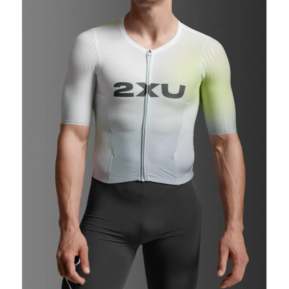 2XU Light Speed React Sleeved Trisuit Heren - cool matcha/india ink
