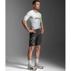 2XU Light Speed React Sleeved Trisuit Heren - cool matcha/india ink