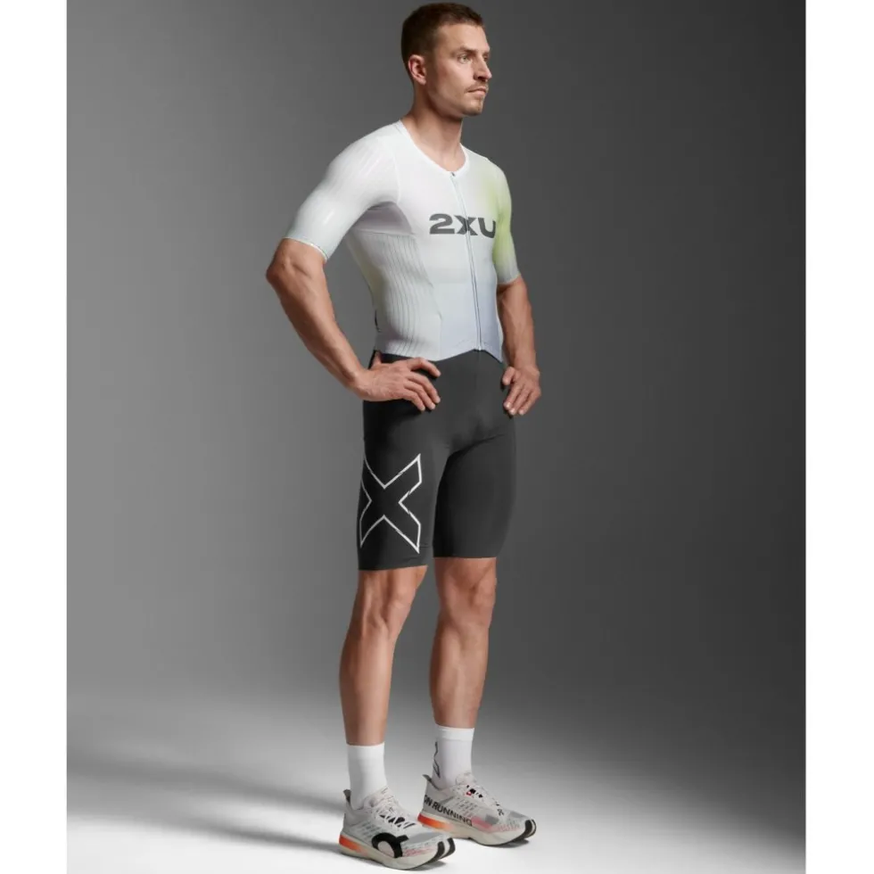 2XU Light Speed React Sleeved Trisuit Heren - cool matcha/india ink