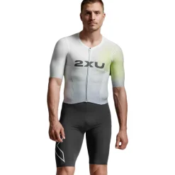 2XU Light Speed React Sleeved Trisuit Heren - cool matcha/india ink