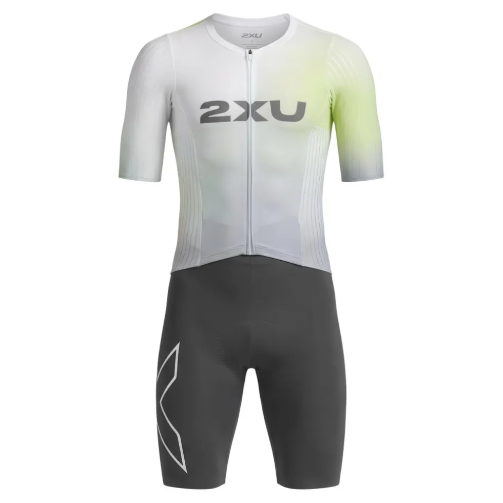 2XU Light Speed React Sleeved Trisuit Heren - cool matcha/india ink