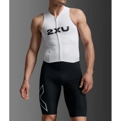 2XU Light Speed React Zonder Mouwen Trisuit Heren - black/white