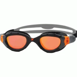 Zoggs Predator Flex Titanium Zwembril - Regular Fit - Grey/Black - Mirror Orange