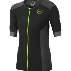 Zone3 Aquaflo+ Tri Top met Korte Mouwen Heren - zwart/grijs/neon green