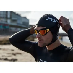 Zone3 Heat-Tech Neopren Badmuts - black/silver/red