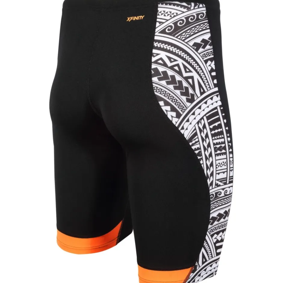 Wedstrijd Zwemkleding < Zone3 Kona Speed Zwemjammer Heren - Tribal Print - zwart/wit/oranje
