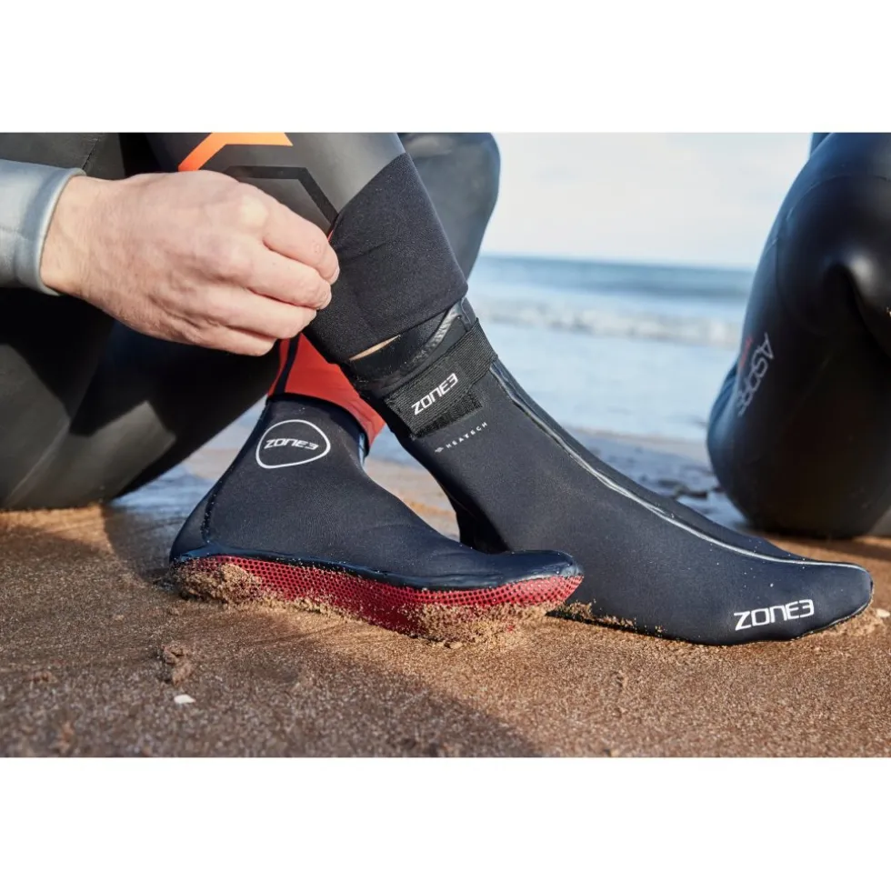 Zone3 Neopreen Heat-Tech Verwarmend Zwemsokken - zwart/rood/wit