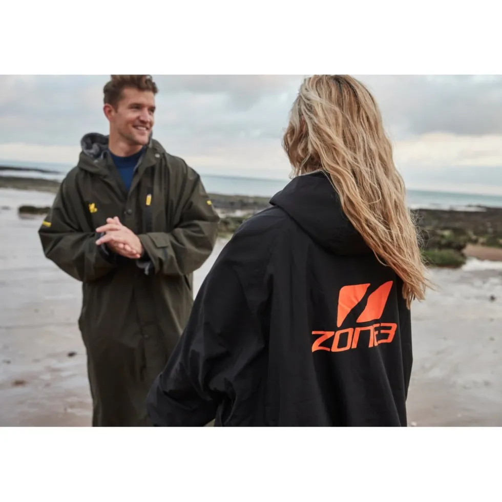 Zone3 Oversize Heat-Tech Badjas - zwart/oranje