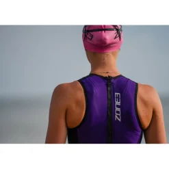 Zone3 Streamline Zwempak zonder Mouwen Dames - zwart/paars