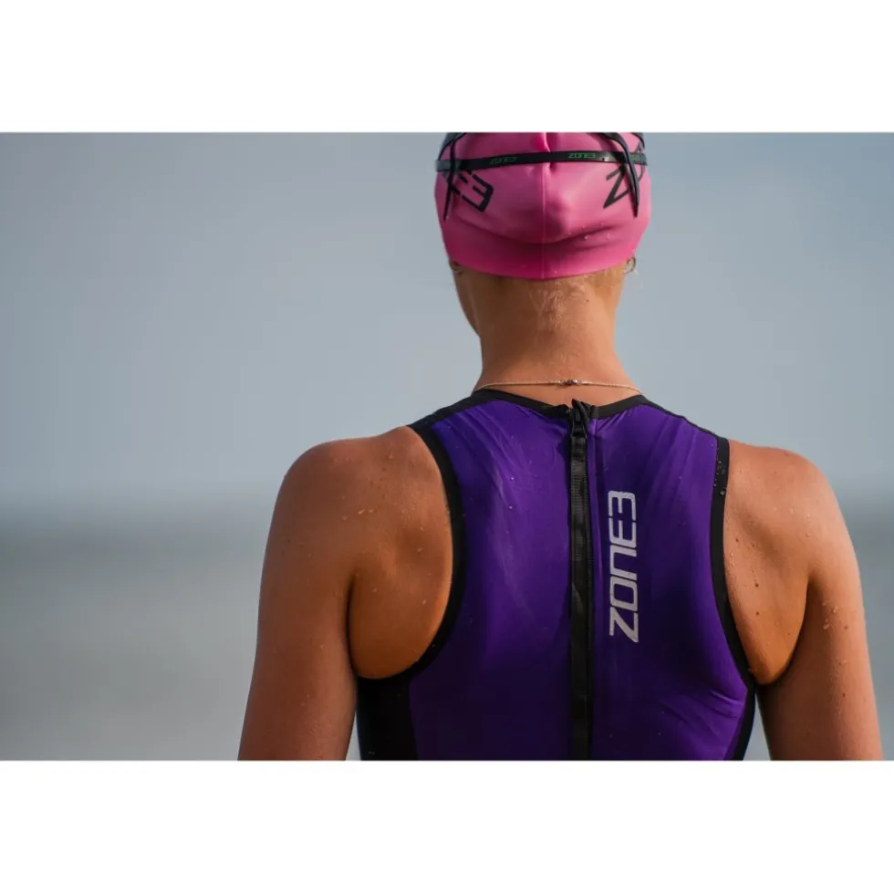 Zone3 Streamline Zwempak zonder Mouwen Dames - zwart/paars