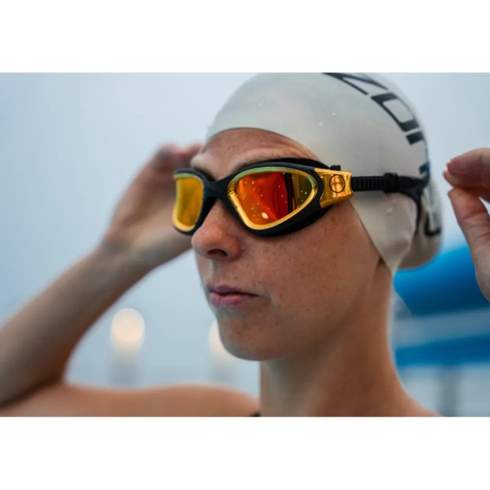 Zone3 Vapour Zwembril - Polarized - zwart/goud