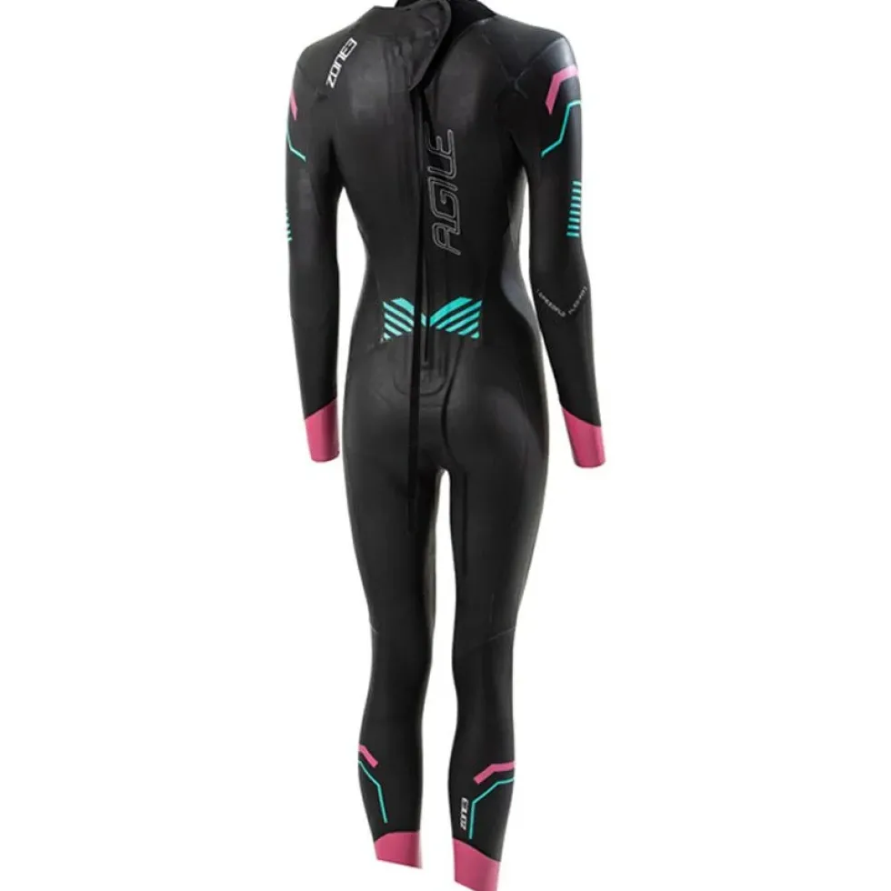 Zone3 Agile Wetsuit Dames - zwart/roze/turquoise