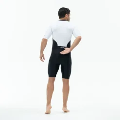 Zone3 Lava Long Distance Full Zip Trisuit met Korte Mouwen Heren - zwart/wit/rood