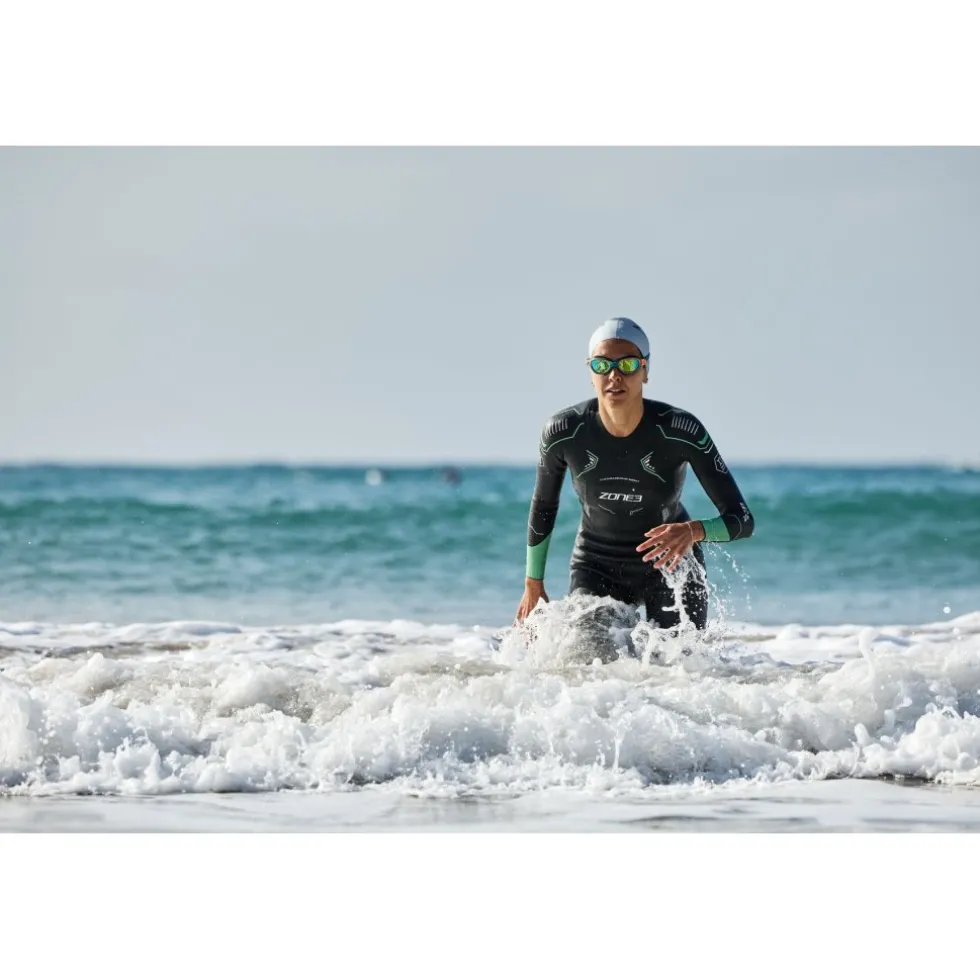 Zone3 Terraprene® Vision Wetsuit Dames - zwart/eucalyptus green